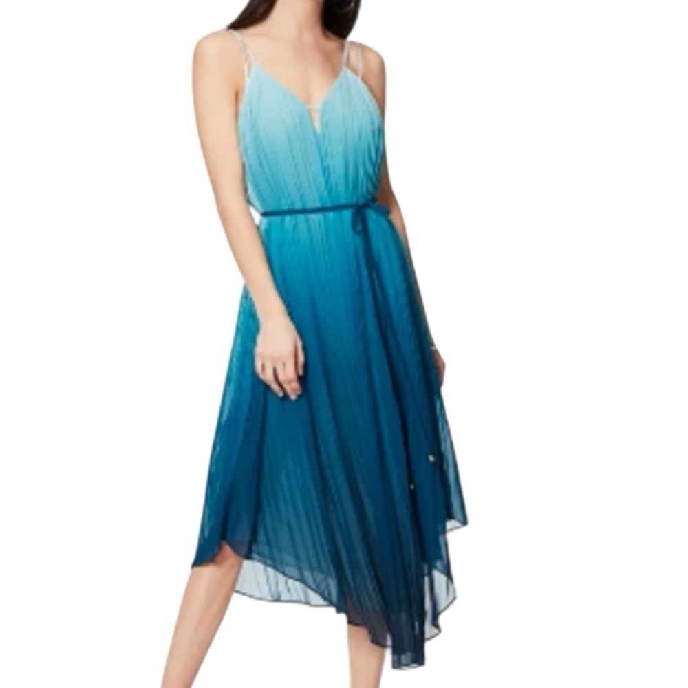 NWT RAMY BROOK Green Sleeveless Tie Waist High Low Hem Lined Dress Size Medium